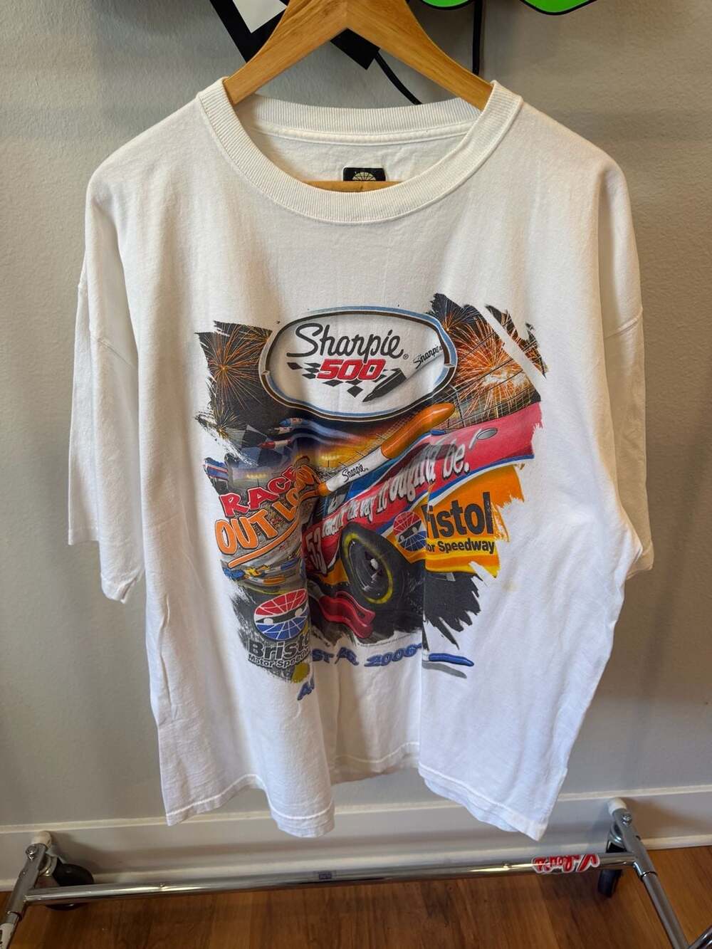 Vintage 2006 Sharpie 500 Bristol Motor Speedway Nascar Graphic T-Shirt